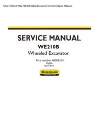 New Holland WE210B Wheeled Excavator Service Repair Manual preview