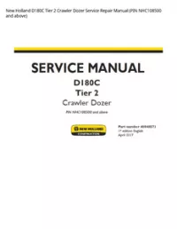 New Holland D180C Tier 2 Crawler Dozer Service Repair Manual (PIN NHC108500 and above) preview