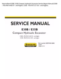 New Holland E30B  E35B Compact Hydraulic Excavator Service Repair Manual (E30B – PIN PW14-46519 – and higher  E35B – PIN PX15-21105 – and higher) preview