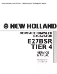 New Holland E27BSR Compact Crawler Excavator Service Repair Manual preview