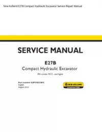 New Holland E27B Compact Hydraulic Excavator Service Repair Manual preview