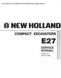 New Holland E27 HYDRAULIC EXCAVATOR Service Repair Manual preview