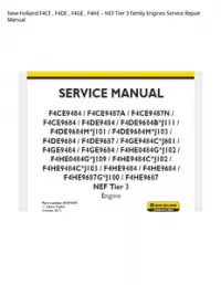 New Holland F4CE   F4DE   F4GE   F4HE – NEF Tier 3 family Engines Service Repair Manual preview