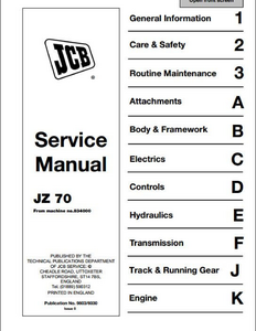 JCB 506C Loadalls Telescopic Handler manual