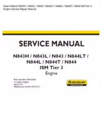 New Holland N843H / N843L / N843 / N844LT / N844L / N844T / N844 ISM Tier 3 Engine Service Repair Manual preview