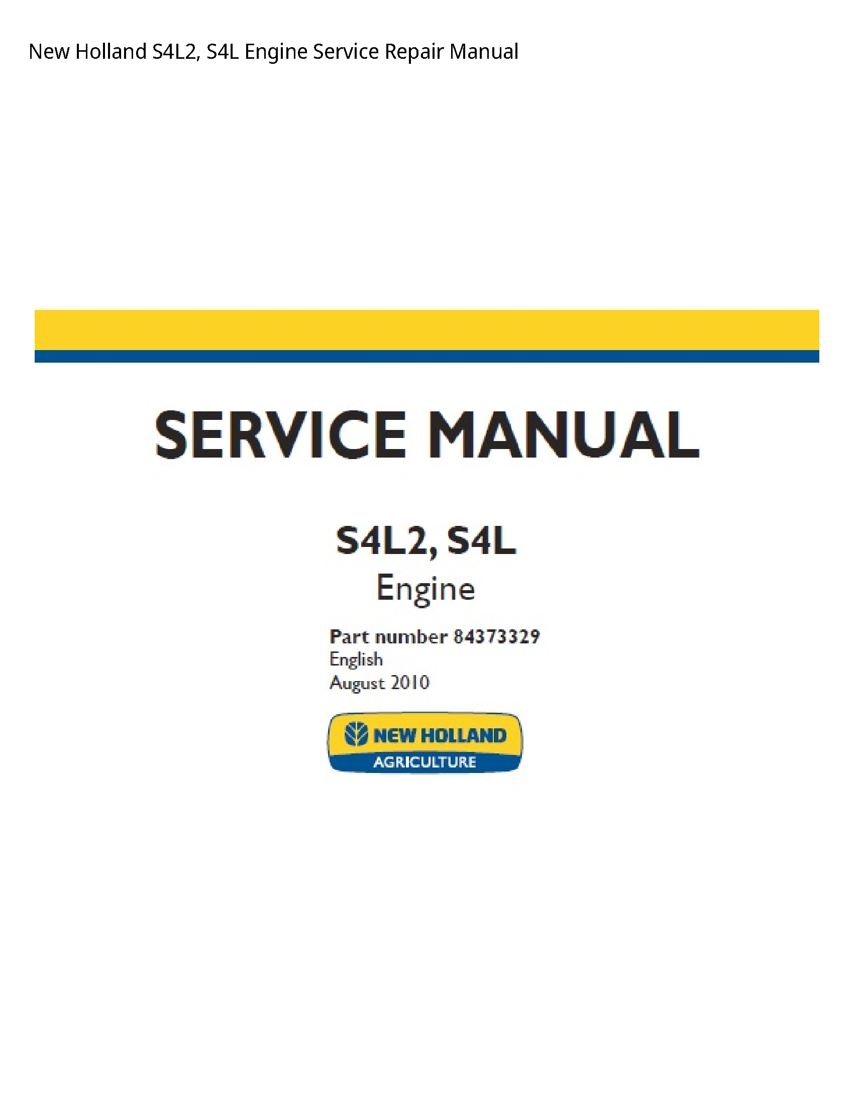 New Holland S4L2 Engine manual