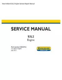 New Holland S3L2 Engine Service Repair Manual preview