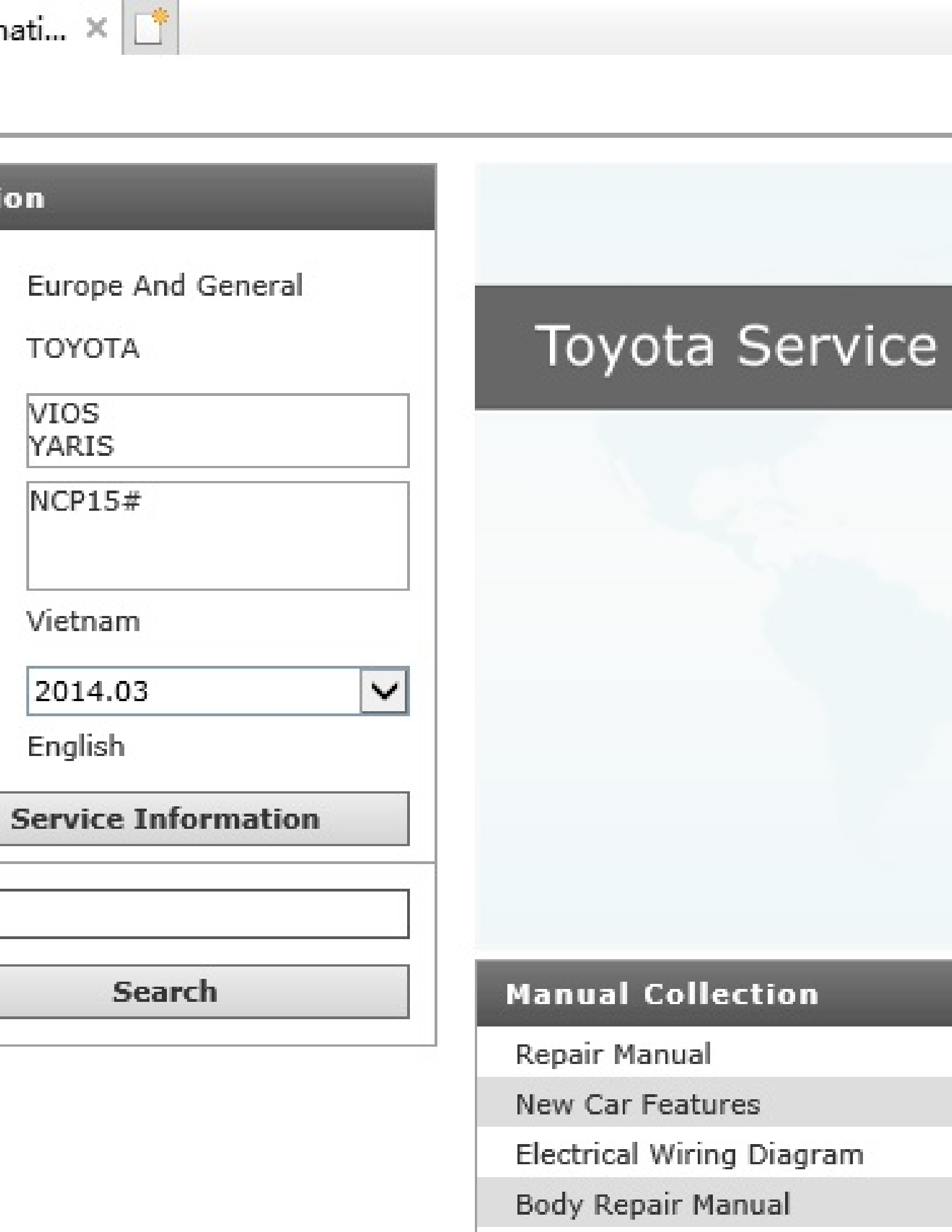 Toyota (NCP15#) VIOS YARIS manual
