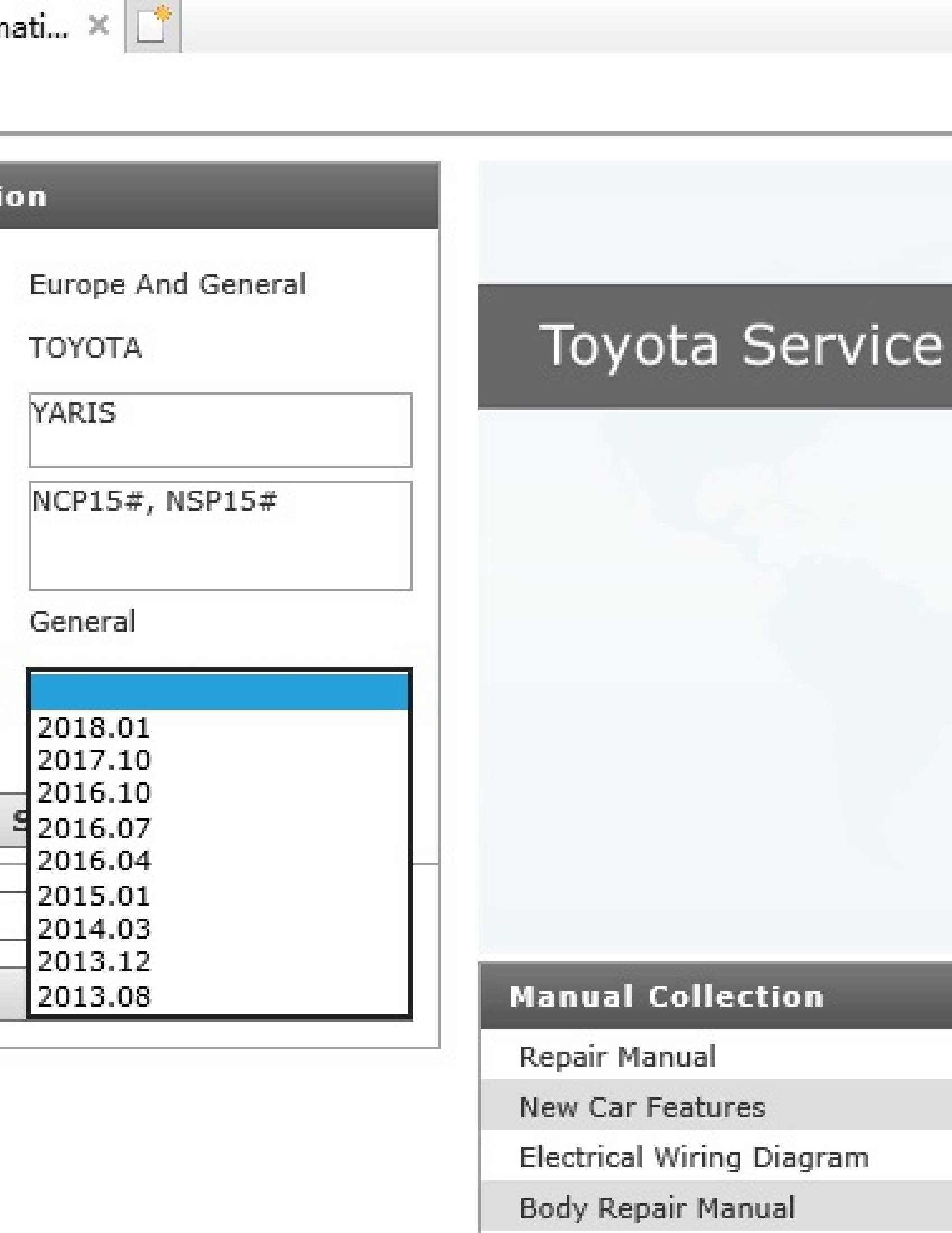 Toyota (NCP15# YARIS manual