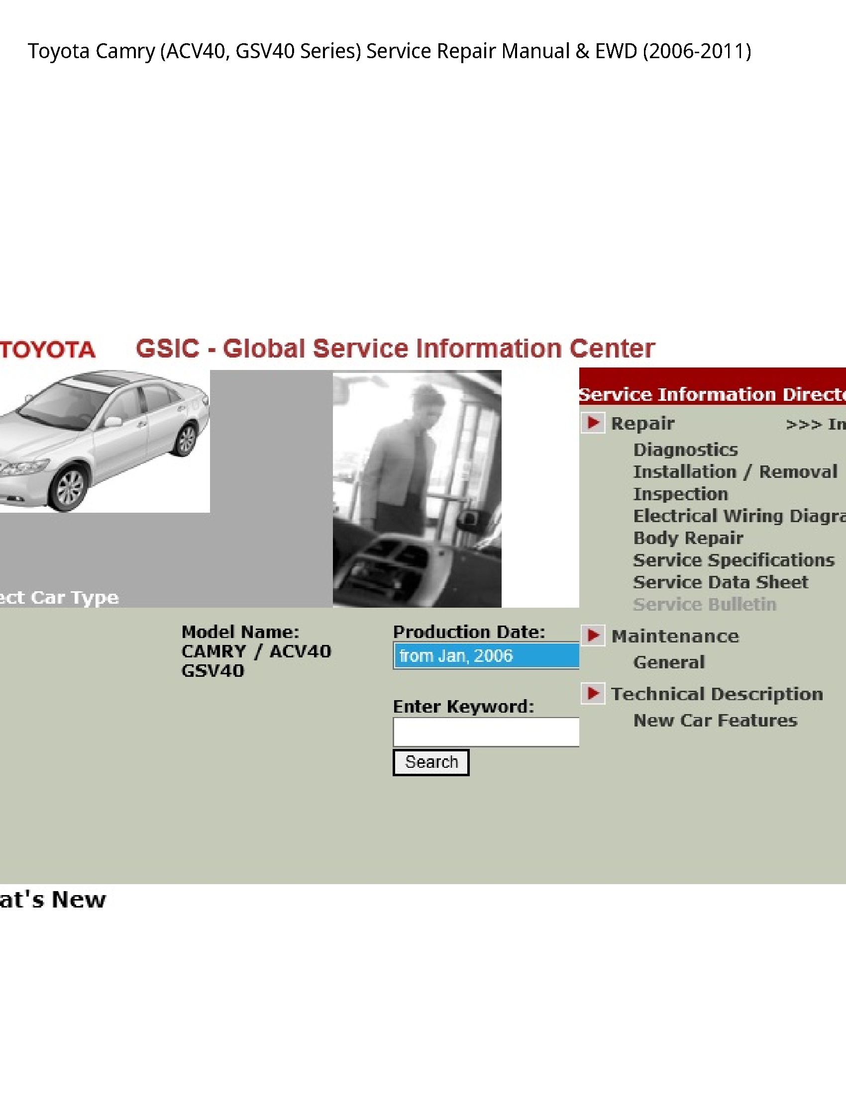 Toyota (ACV40 Camry Series) manual