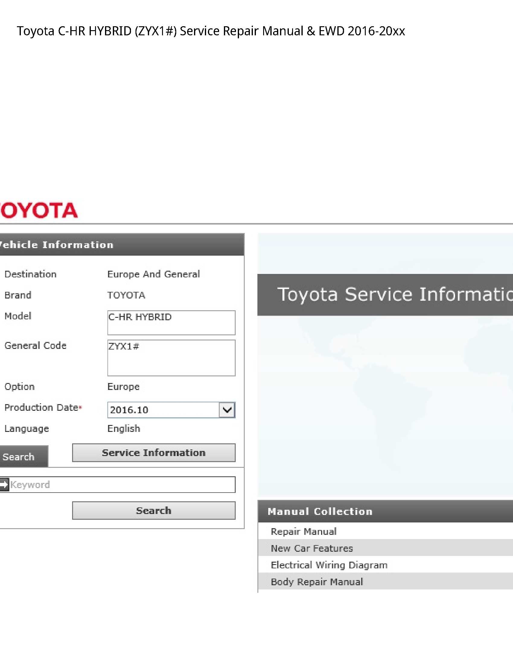 Toyota (ZYX1#) C-HR HYBRID manual