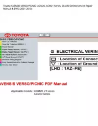 Toyota AVENSIS VERSO/PICNIC (ACM20  ACM21 Series  CLM20 Series) Service Repair Manual & EWD (2001-2010) preview