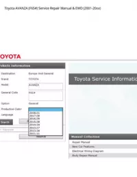 Toyota AVANZA (F65#) Service Repair Manual & EWD (2001-20xx) preview