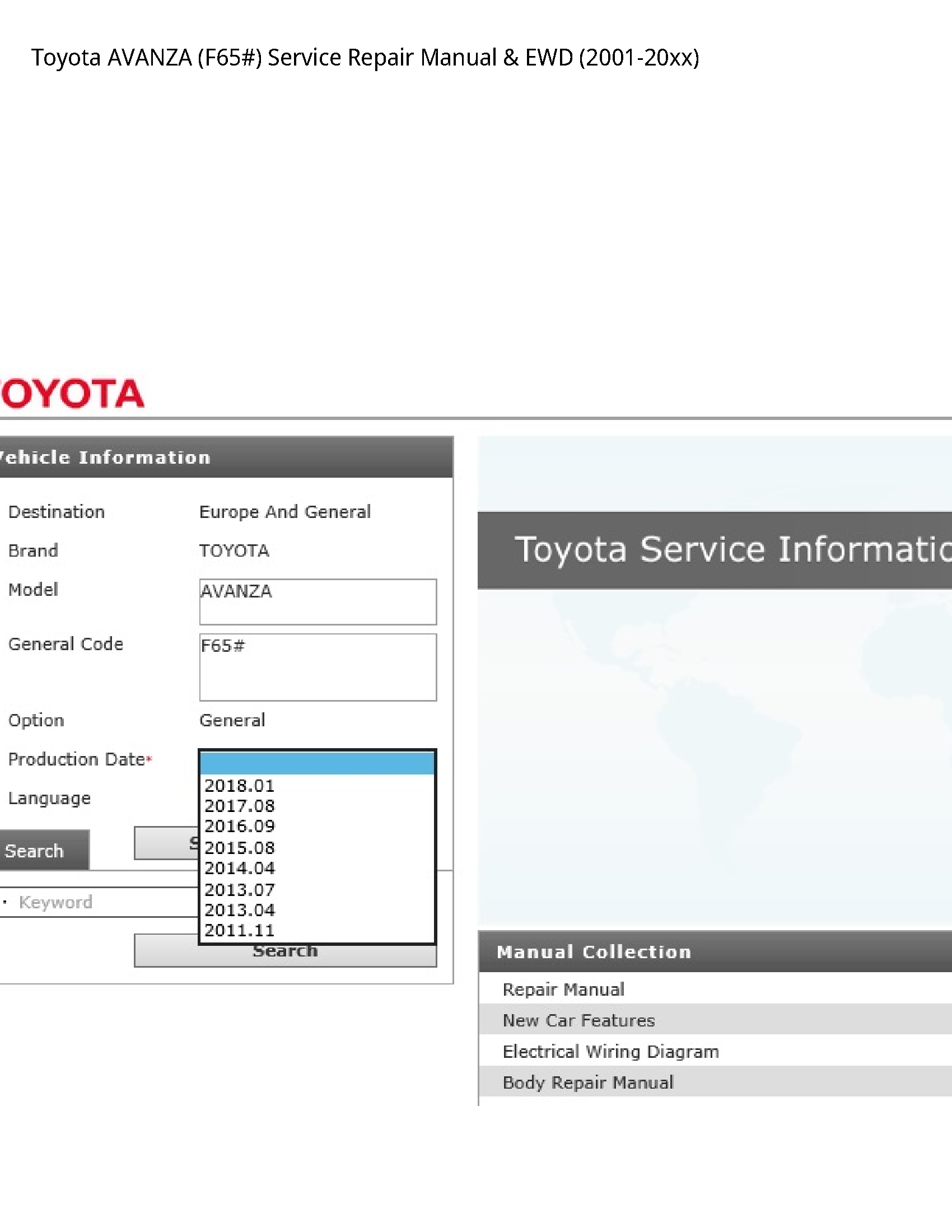 Toyota (F65#) AVANZA manual