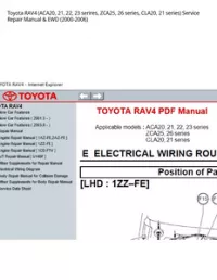 Toyota RAV4 (ACA20  21  22  23 serires  ZCA25  26 series  CLA20  21 series) Service Repair Manual & EWD (2000-2006) preview