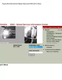 Toyota 86 (ZN6) Service Repair Manual & EWD (2012-20xx) preview
