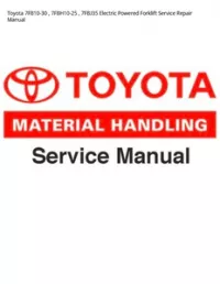 Toyota 7FB10-30   7FBH10-25   7FBJ35 Electric Powered Forklift Service Repair Manual preview