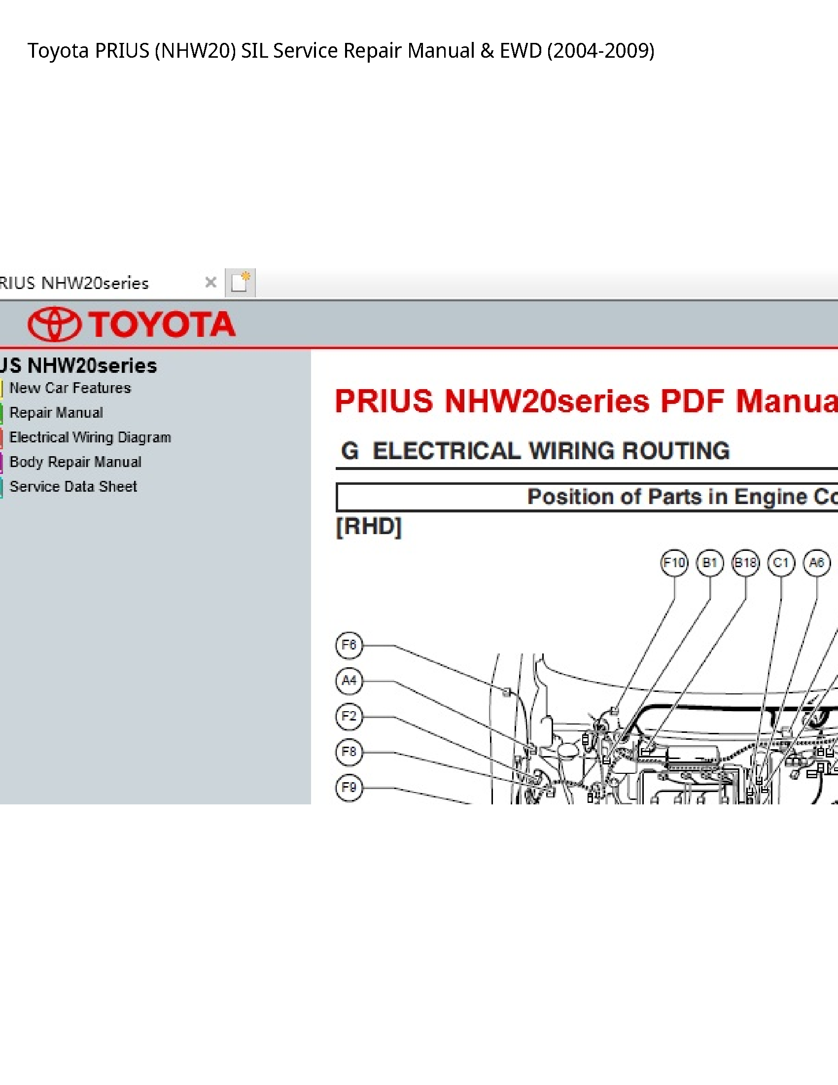 Toyota (NHW20) PRIUS SIL manual