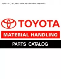 Toyota CBT4  CBT6  CBTY4 Forklift Industrial Vehicle Parts Manual preview