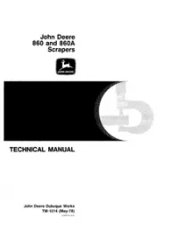 John Deere 860 and 860A Scrapers Service Repair Mnual - TM 1014 preview