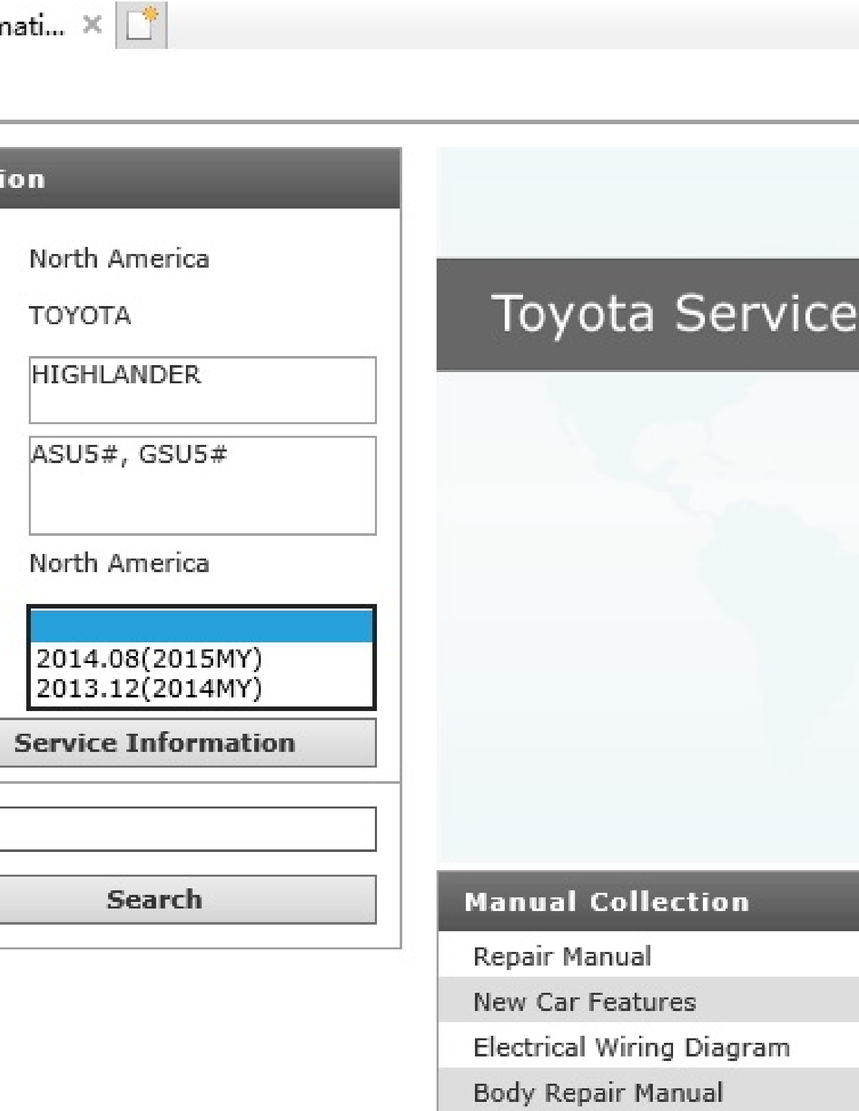 Toyota (ASU5# HIGHLANDER manual