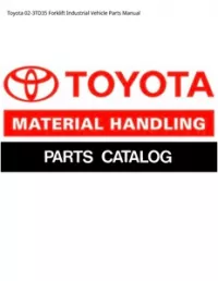 Toyota 02-3TD35 Forklift Industrial Vehicle Parts Manual preview