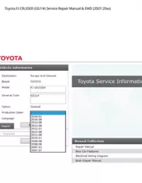 Toyota FJ CRUISER (GSJ1#) Service Repair Manual & EWD (2007-20xx) preview