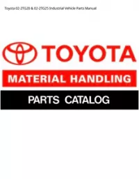 Toyota 02-2TG20 & 02-2TG25 Industrial Vehicle Parts Manual preview