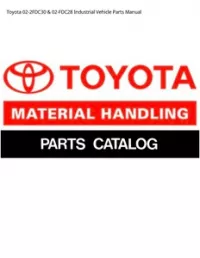Toyota 02-2FDC30 & 02-FDC28 Industrial Vehicle Parts Manual preview