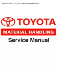 Toyota 7FDF/FGF 15-35 Series Forklift Service Repair Manual preview