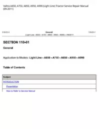 Valtra A650  A750  A850  A950  A990 (Light Line) Tractor Service Repair Manual (09-2011) preview