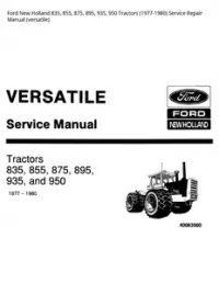 Ford New Holland 835  855  875  895  935  950 Tractors (1977-1980) Service Repair Manual (versatile) preview
