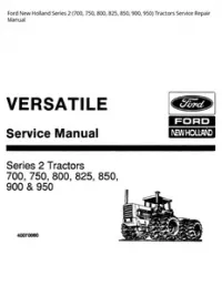 Ford New Holland Series 2 (700  750  800  825  850  900  950) Tractors Service Repair Manual preview