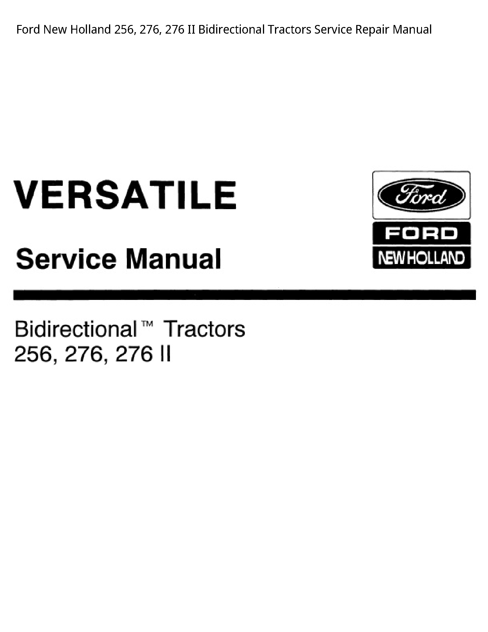  256 II Bidirectional Tractors manual