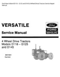 Ford New Holland D118 – G125 and D145 (4 Wheel Drive) Tractors Service Repair Manual preview