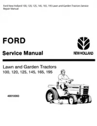Ford New Holland 100  120  125  145  165  195 Lawn and Garden Tractors Service Repair Manual preview
