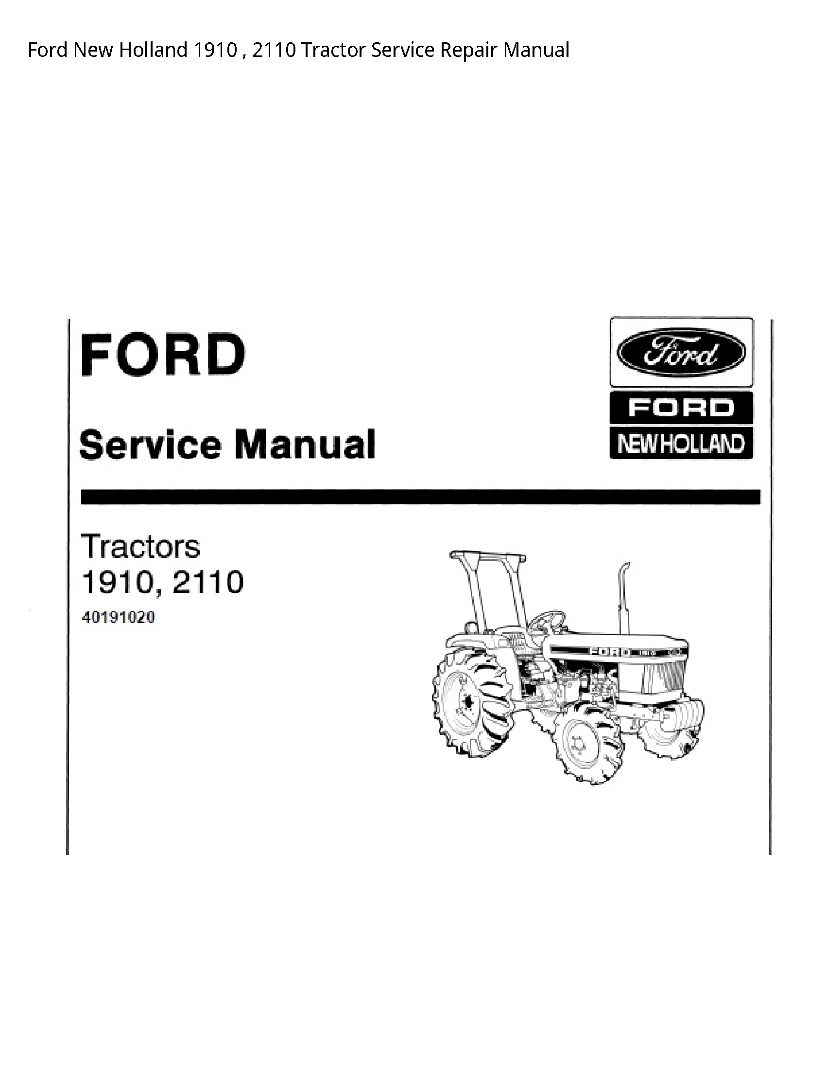  1910 Tractor manual