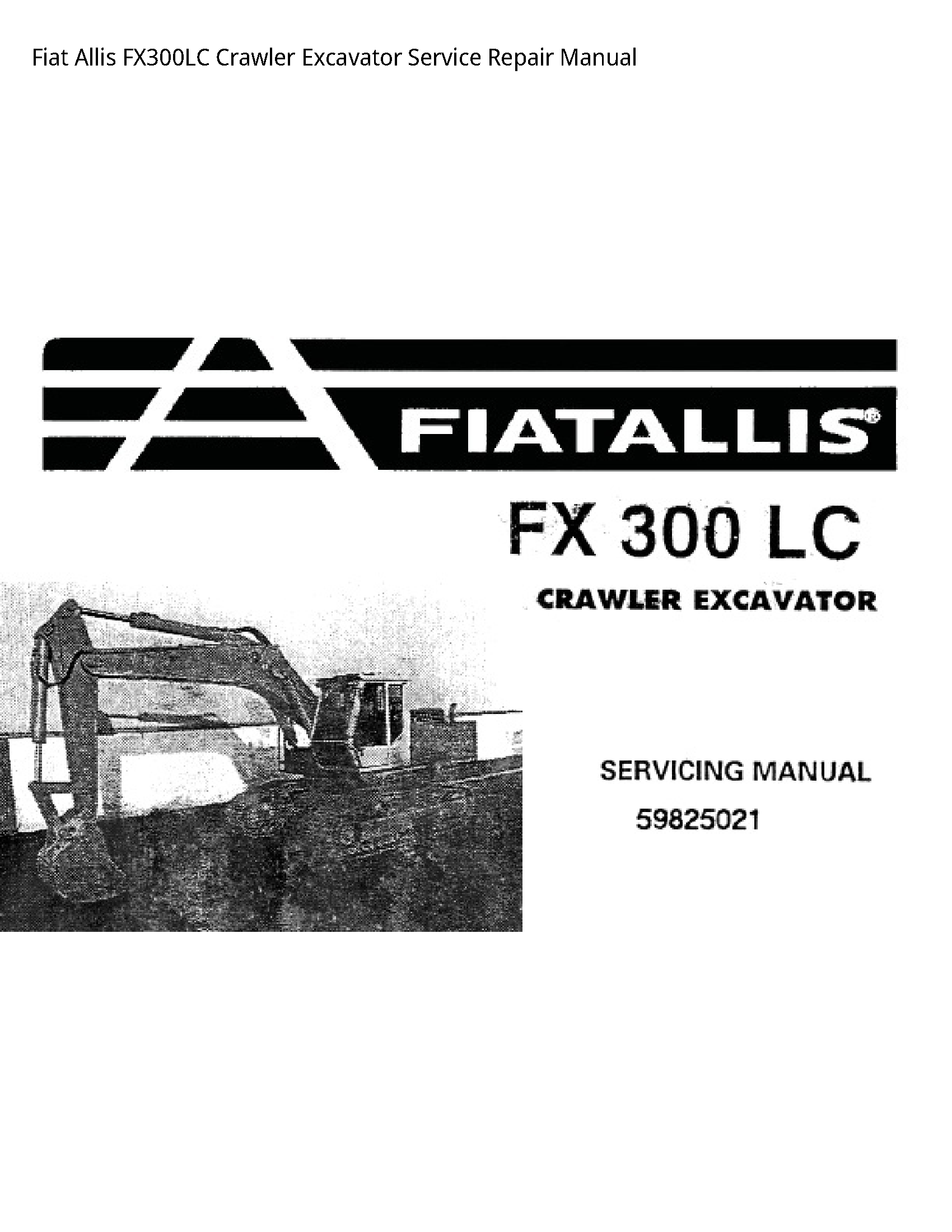 Fiat Allis FX300LC Crawler Excavator manual