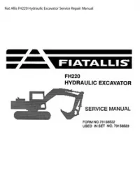 Fiat Allis FH220 Hydraulic Excavator Service Repair Manual preview