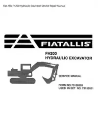 Fiat Allis FH200 Hydraulic Excavator Service Repair Manual preview
