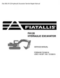 Fiat Allis FH120 Hydraulic Excavator Service Repair Manual preview