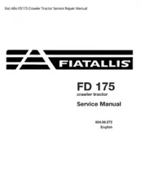 Fiat Allis FD175 Crawler Tractor Service Repair Manual preview
