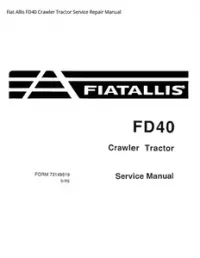 Fiat Allis FD40 Crawler Tractor Service Repair Manual preview