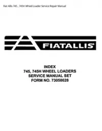 Fiat Allis 745   745H Wheel Loader Service Repair Manual preview