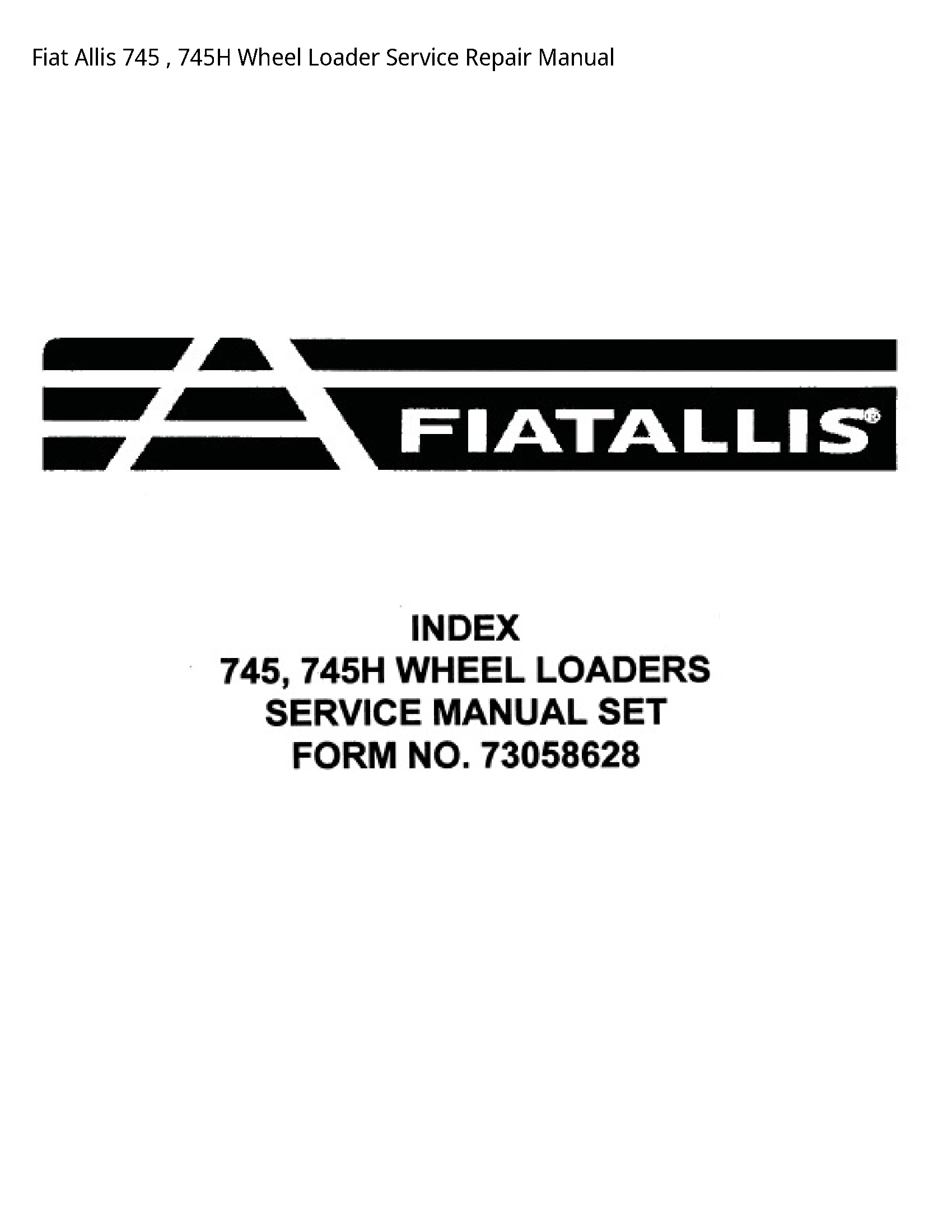Fiat Allis 745 Wheel Loader manual