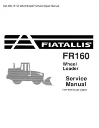 Fiat Allis FR160 Wheel Loader Service Repair Manual preview