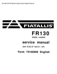 Fiat Allis FR130 Wheel Loader Service Repair Manual preview