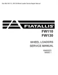 Fiat Allis FW110   FW130 Wheel Loader Service Repair Manual preview