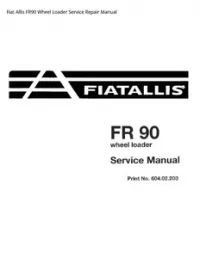 Fiat Allis FR90 Wheel Loader Service Repair Manual preview