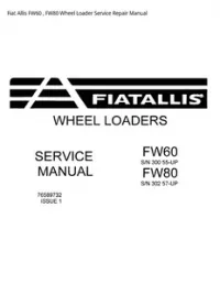 Fiat Allis FW60   FW80 Wheel Loader Service Repair Manual preview